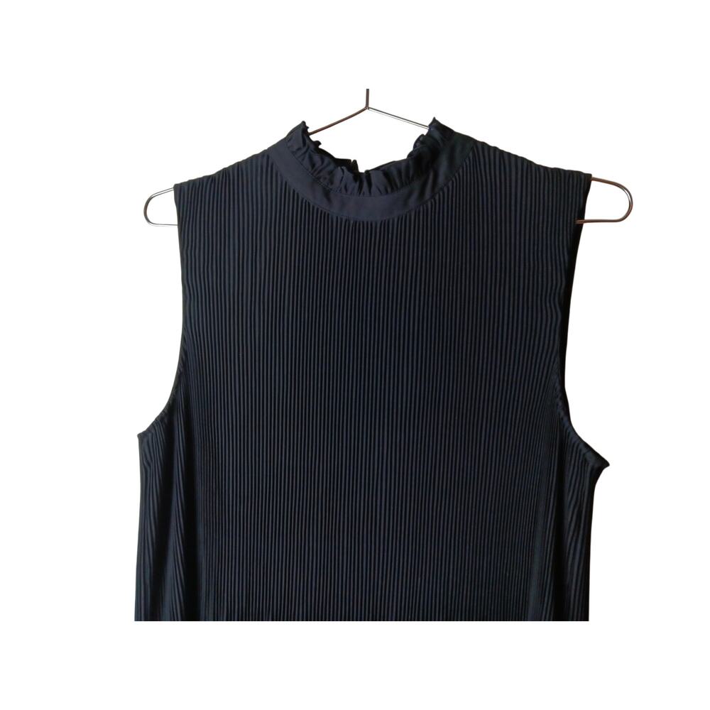 New with Tags Chico’s Black Label Pleated High Neck Dress Size 12 Black Modest - Picture 4 of 15